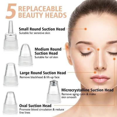 5 in 1 Electric Blackhead Acne Oil Remover Vacuum Suction Face Pore Cleaner Machine