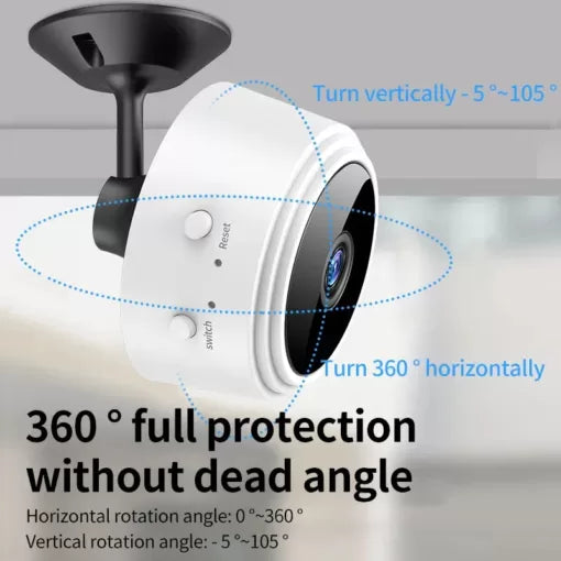 Mini WiFi 1080p HD Smart Security Camera | Wireless Video & Voice Recorder | 2MP Lens | Up to 128GB Support