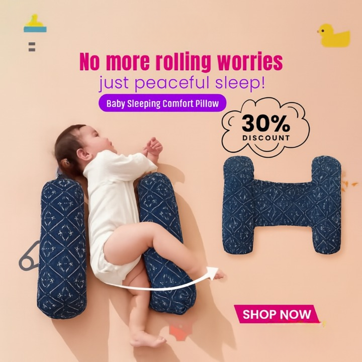 Soft Baby Pillow with Neck Support | Comfortable & Protective Sleep Cushion