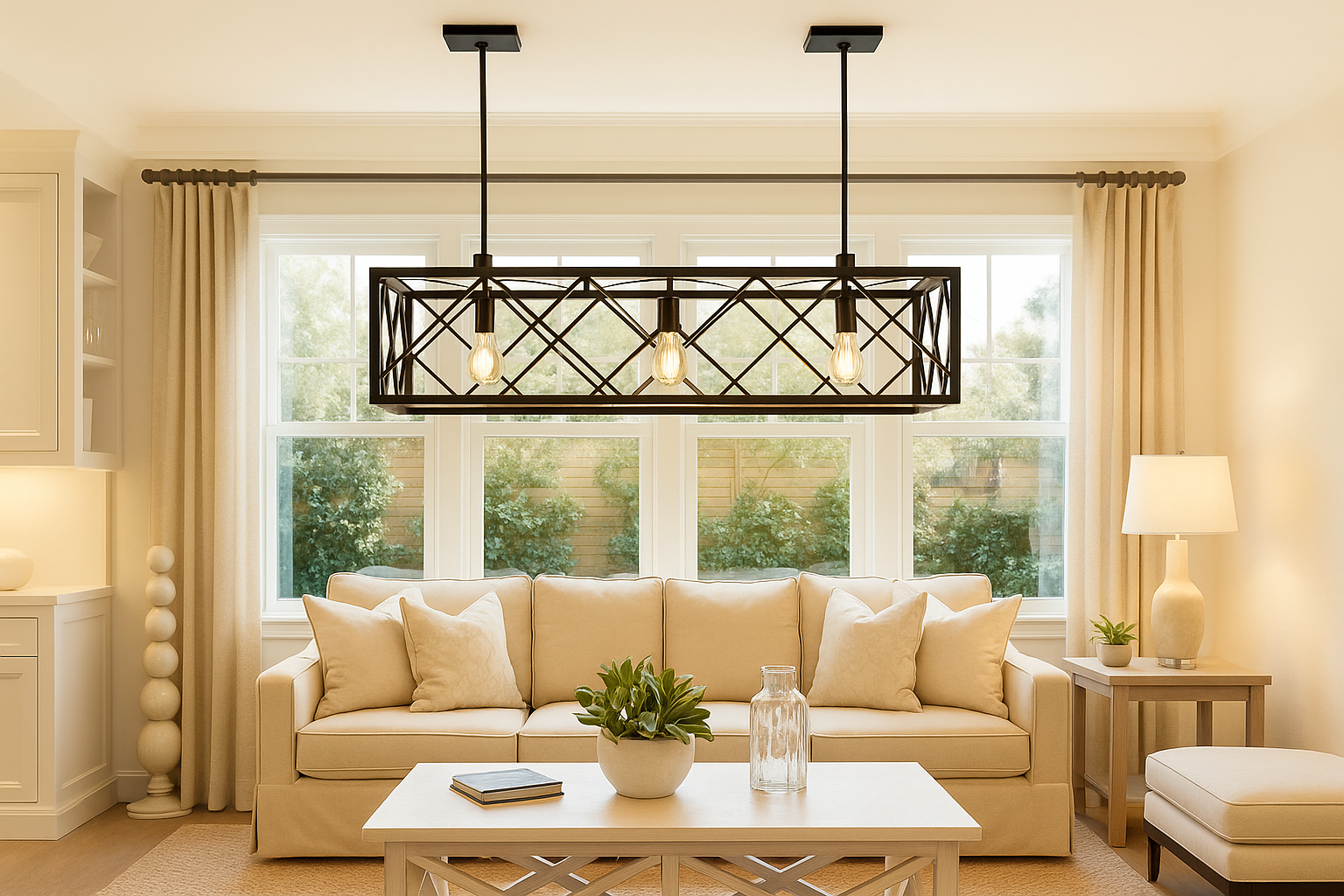 5-in-1 Metal Hanging Chandelier