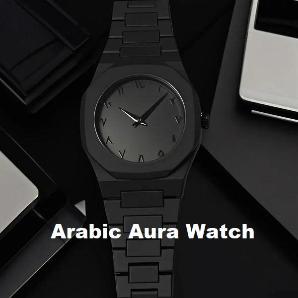 Arabic Aura Black Watch With Box Original